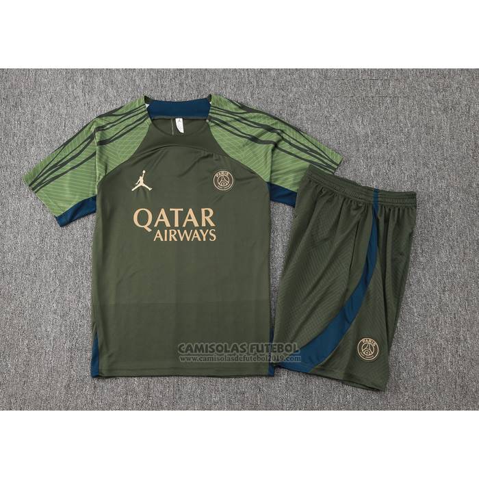 Fato de Treino Paris Saint-Germain Jordan Manga Curta 2024-2025 Verde - Calcas Curta